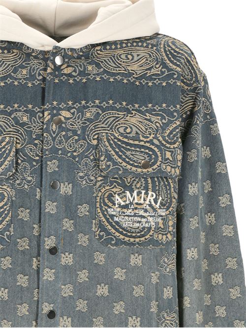 Jacquard shirt with embroidery AMIRI | PS24MDS017CRAFTED INDIGO